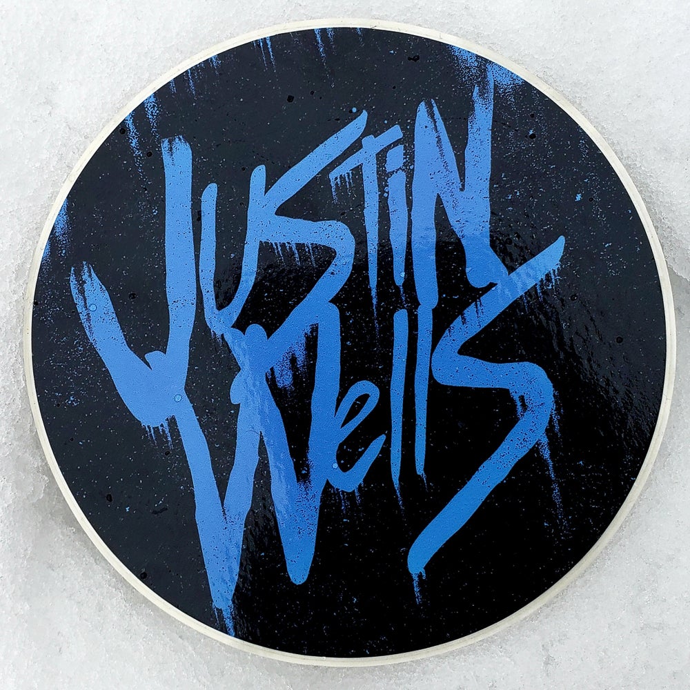 Justin Wells Spraypaint Logo Sticker